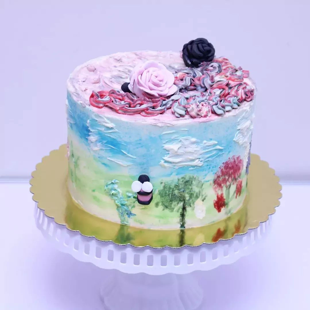 8" Painted Cake 