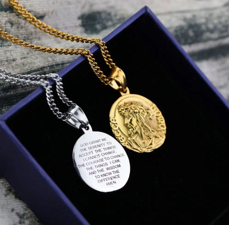 Medalla de Jesús y Virgen María