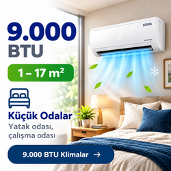 9.000 BTU Klima – 1-17 m²