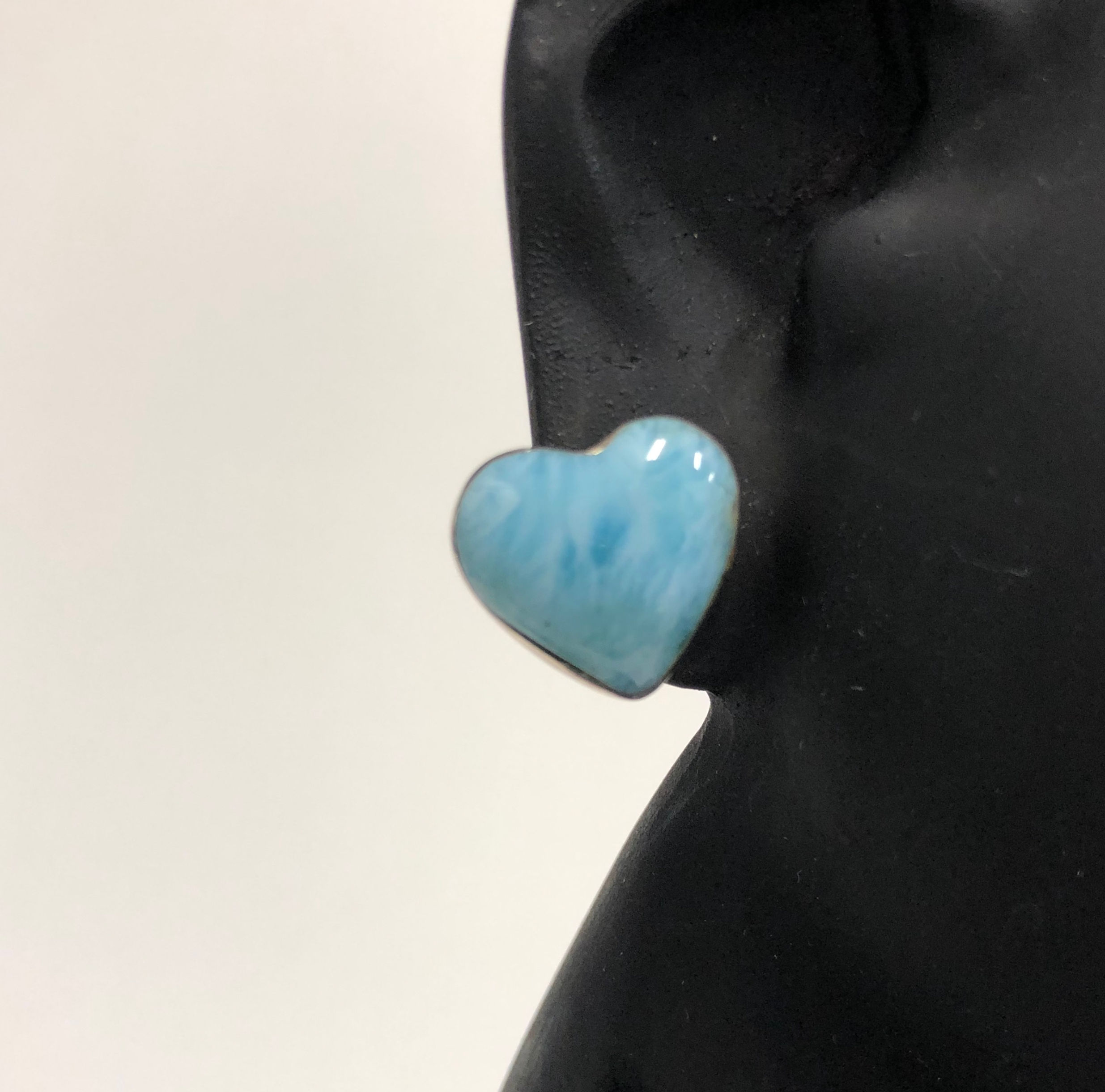 Larimar Heart Earrings