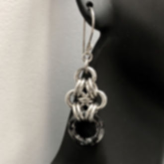 Silver Night Cosmic Chainmaille Earrings