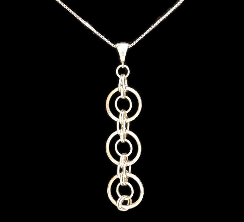 Double Loops  Chainmaille Pendant
