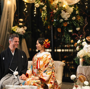 東京で国際結婚の結婚式を挙げた日本人新婦とドイツ人新郎の和装ウェディング