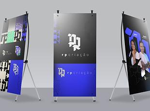 Banners institucionais com a logomarca da PRcriação sobre fundo neutro