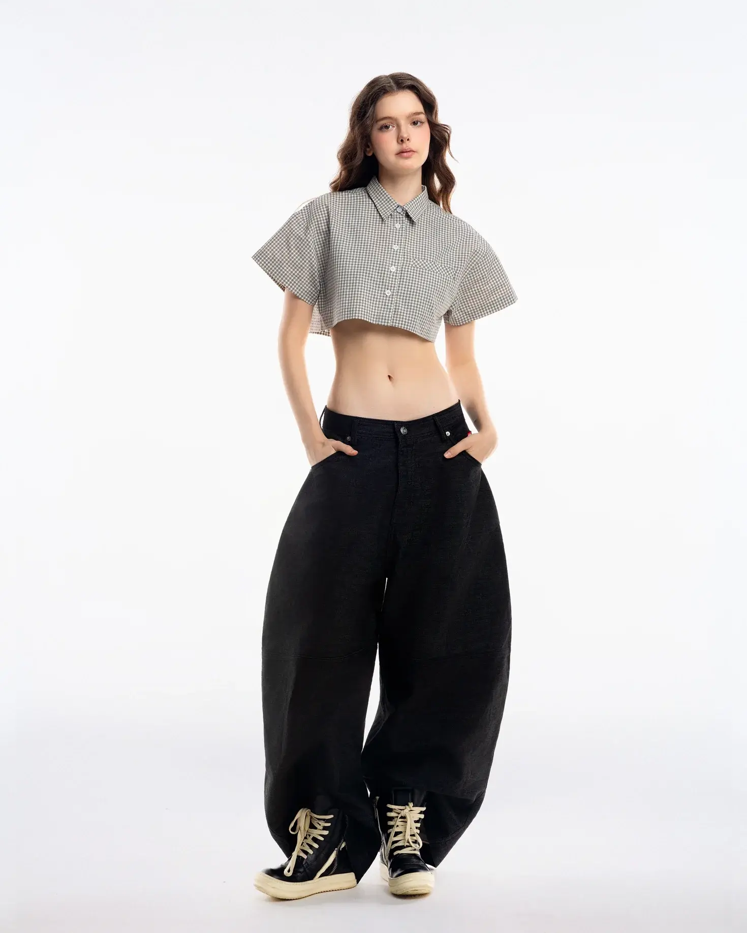 Gingham Crop Shirt