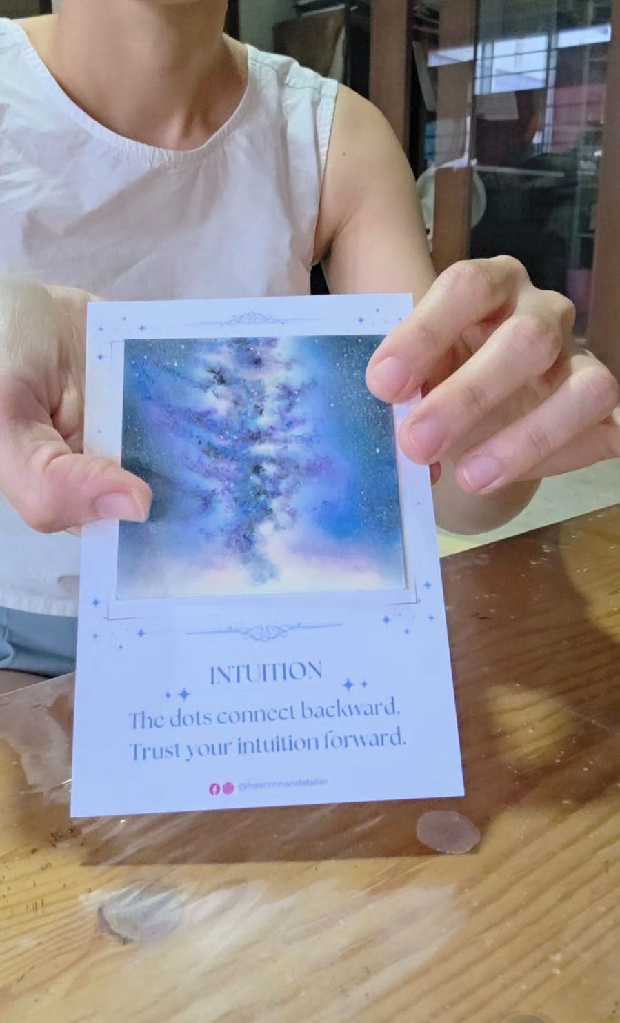 Thumbnail: pastel art hand painted affirmation art postcard