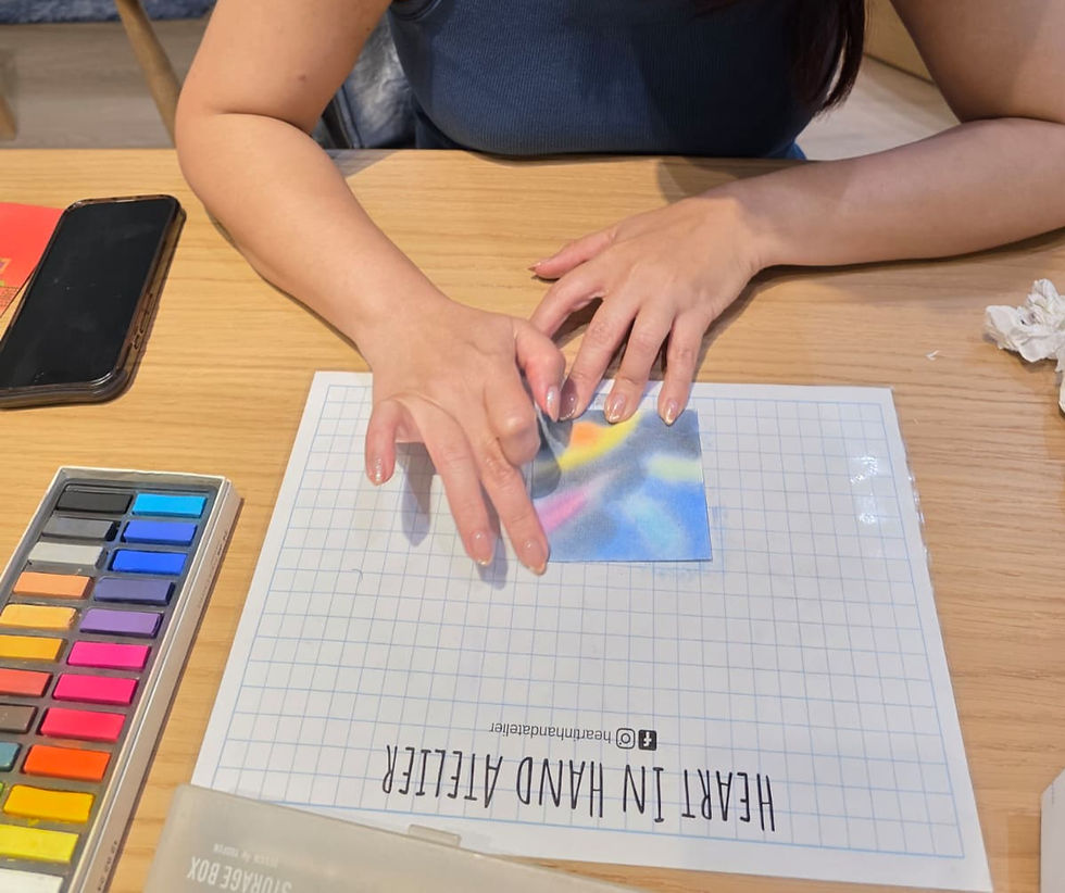Private mindful art experience in Singapore using pastel art