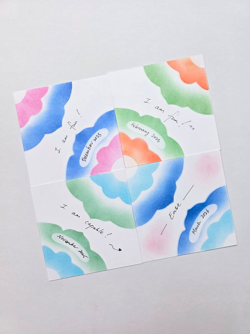 Thumbnail: 4 affirmation art tiles arranged together inspired by Peranakan tile patterns, symbolising personal growth & self-reflection