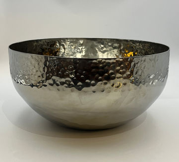 Hand-hammered stainless steel bowl