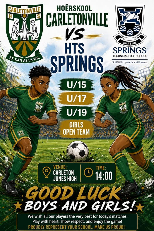 Hoërskool Carletonville Rallies Behind Soccer Teams Ahead of Afternoon Matches
