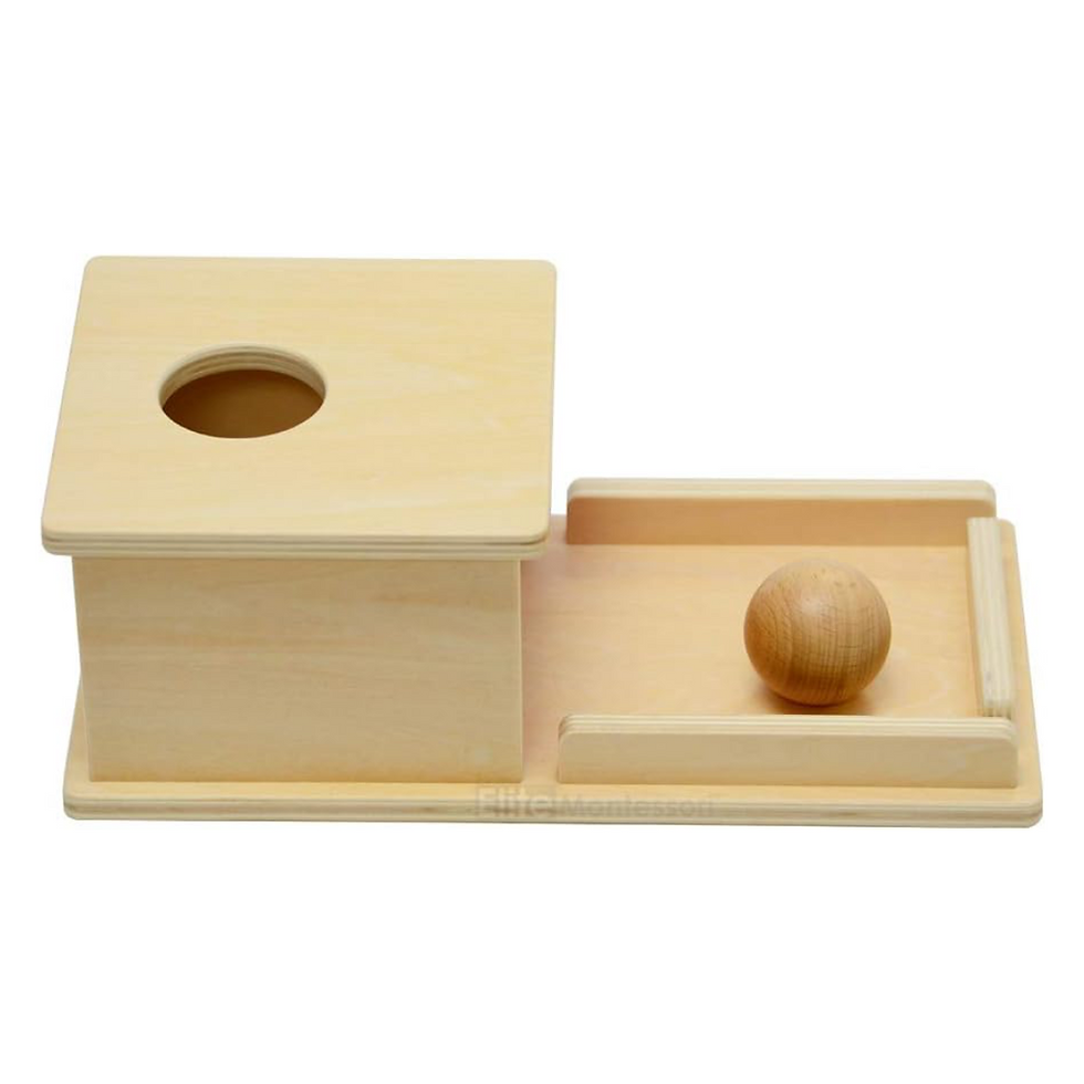 Thumbnail: Montessori Infant Object Permanence Box with Tray and Ball