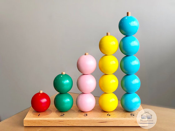 Montessori Wooden Number Counting Beads Set