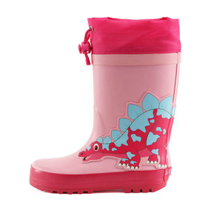 Pink Dinosaur Cuff Rubber Wellies
