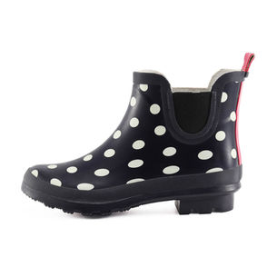 Black Dot Rubber Wellies