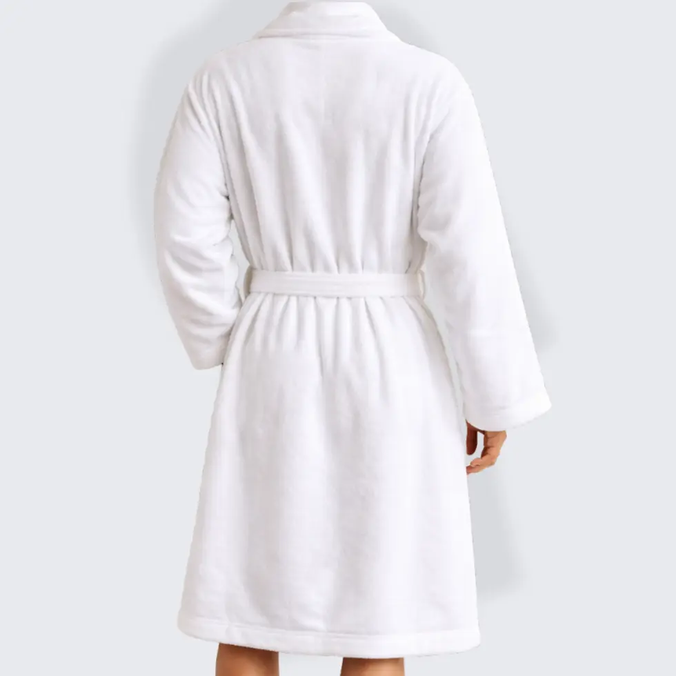 Miniaturbild: Karl Lagerfeld Maison Bademantel weiß unisex Baumwolle Frottee mit Gürtel