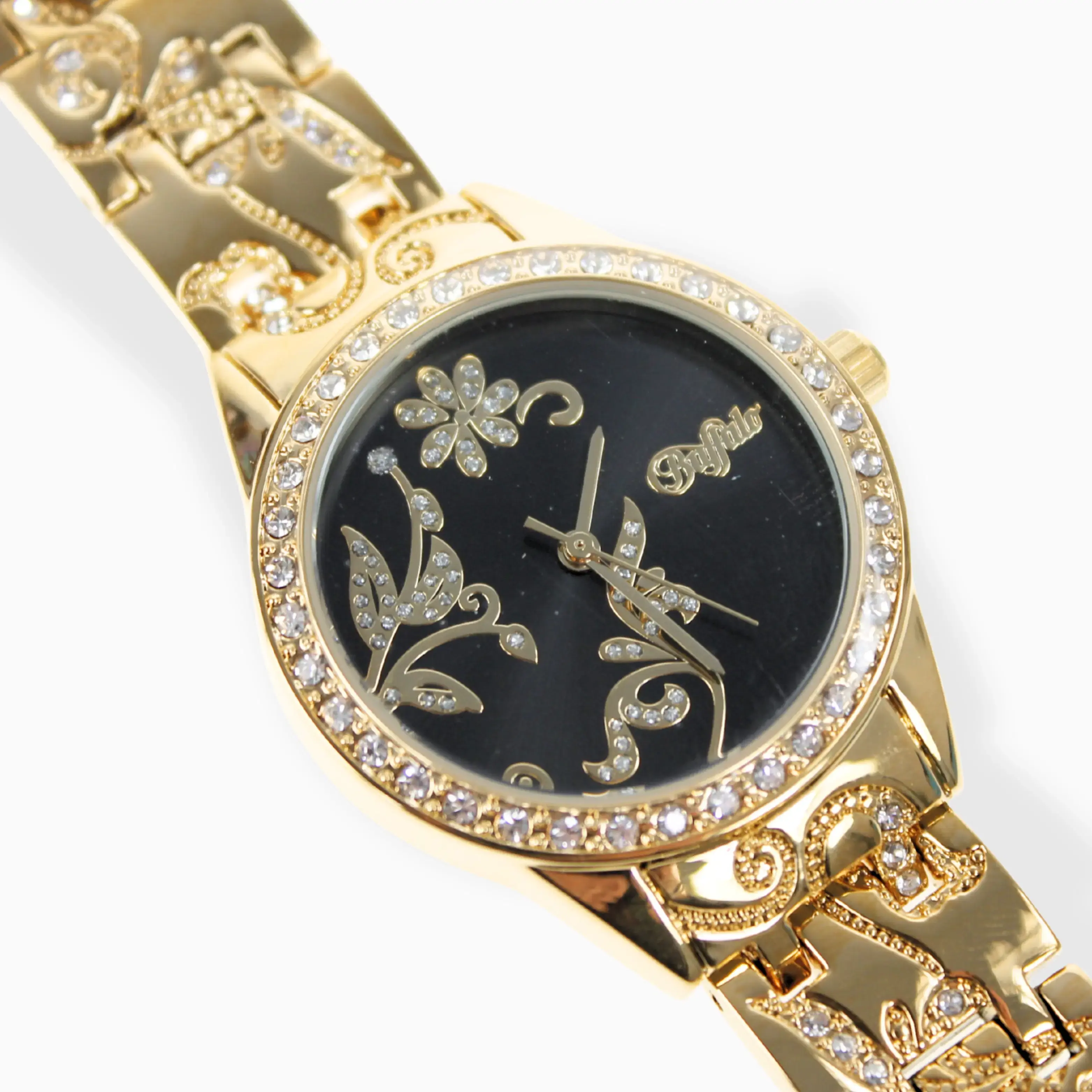 Buffalo Damen Armbanduhr gold elegant Schmuckstück Edelstahl Design