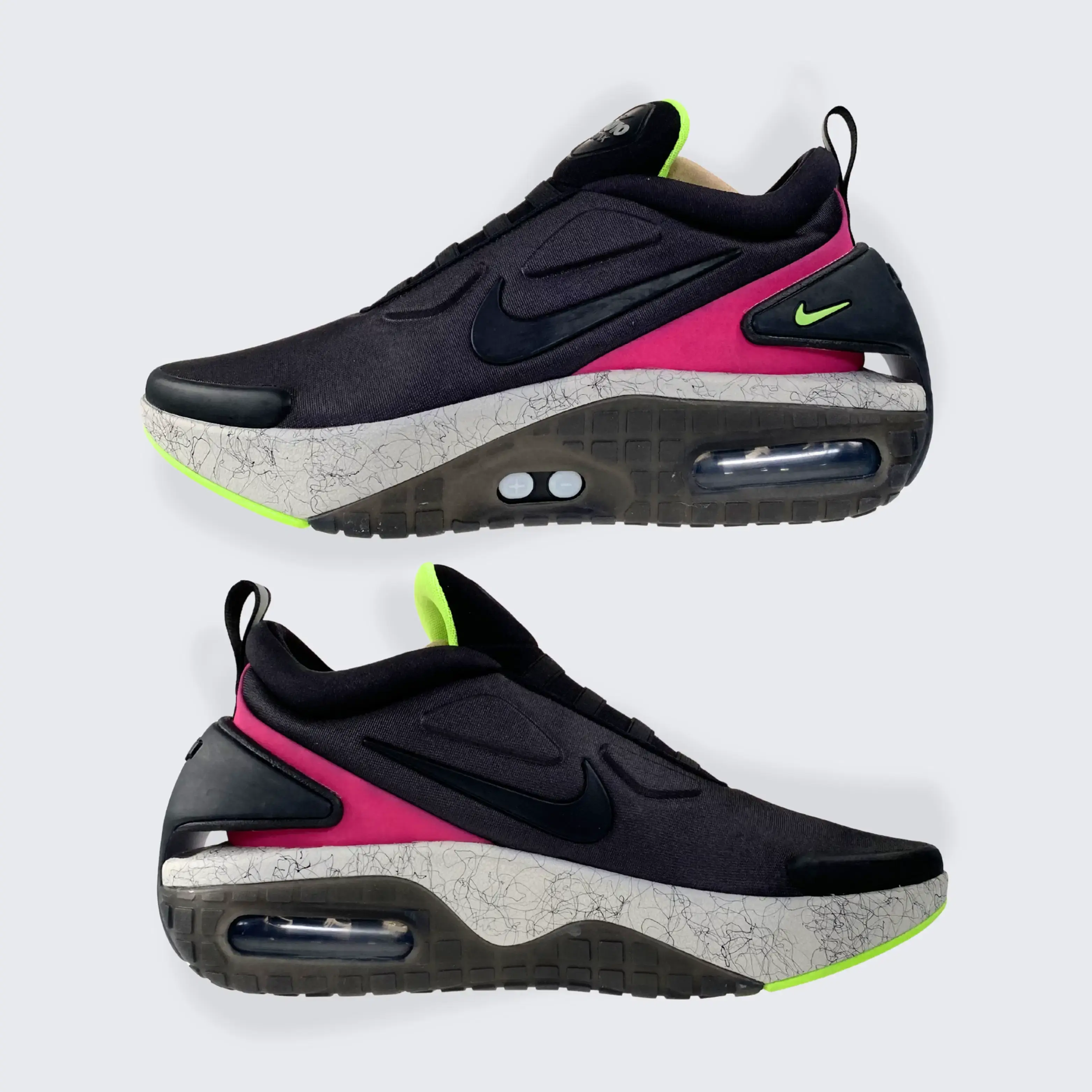 Nike Adapt Auto Max Black Laser Fuchsia Electro Green Sneaker mit Self Lacing Technologie
