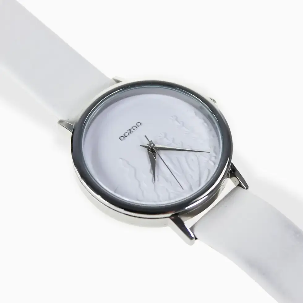 Miniaturbild: OOZOO Damen Uhr weiß silber Zifferblatt modernes elegantes Design