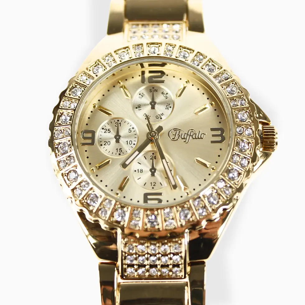 Buffalo Damen Armbanduhr gold elegant Edelstahl modernes Design
