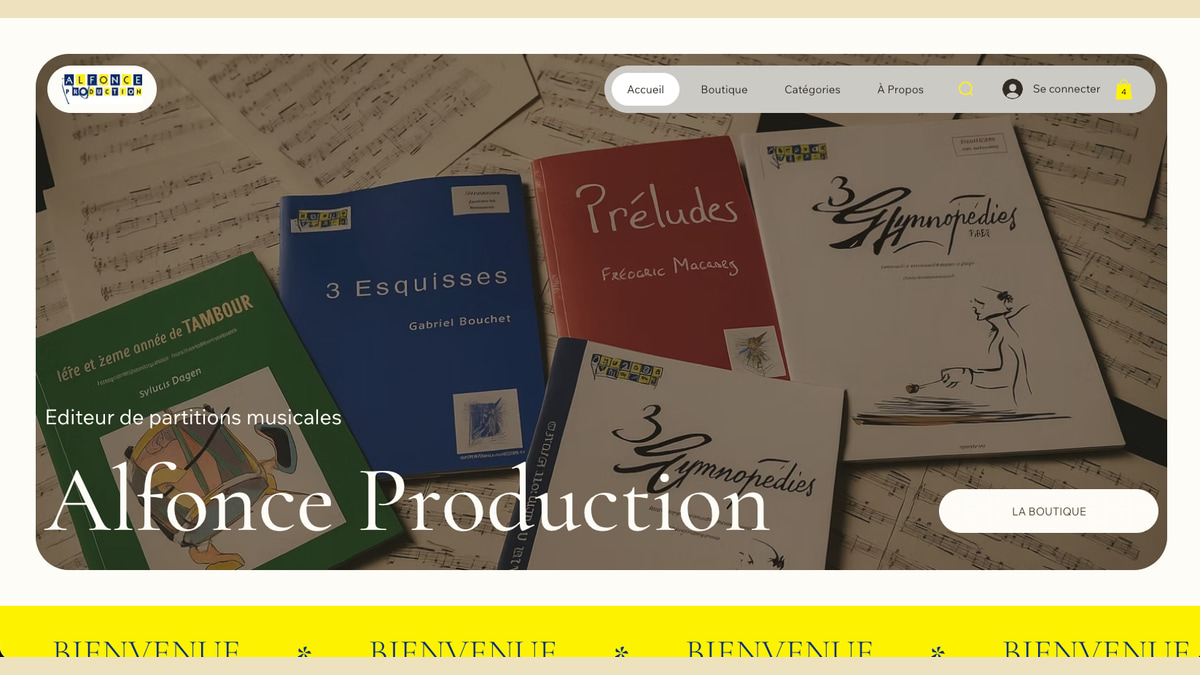 Refonte e-commerce Alfonce Production réalisée avec Wix Studio