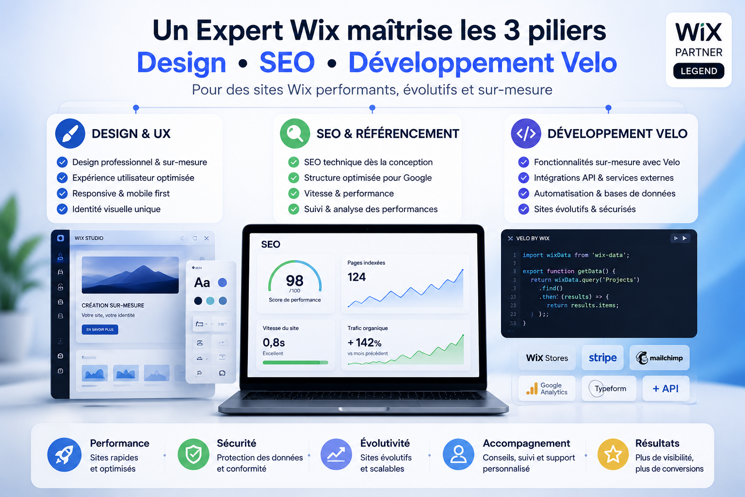 Les trois compétences d’un Expert Wix : design, SEO et développement Velo