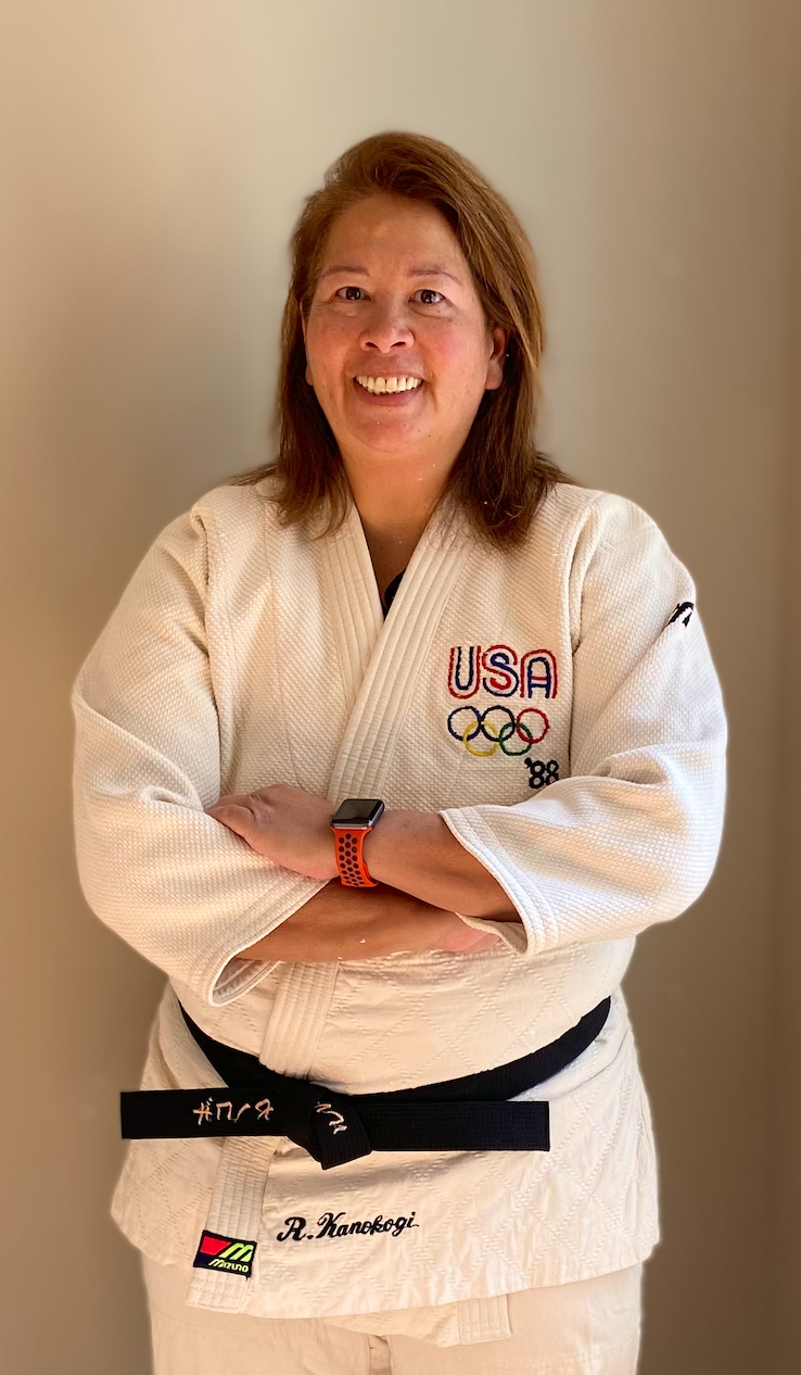 Jean in Rusty's judo gi