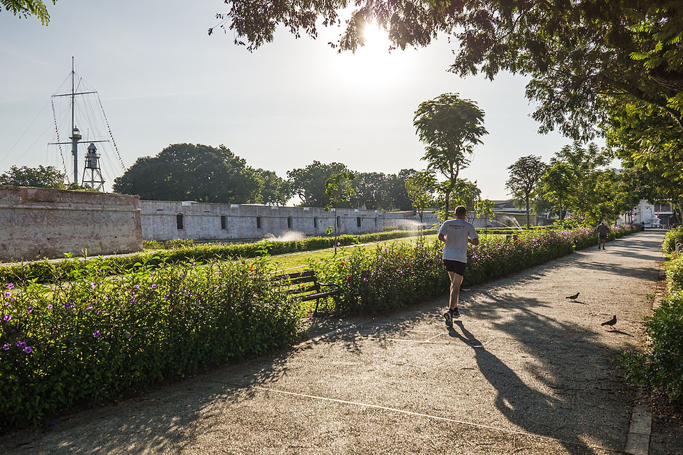 A morning run by Fort Cornwallis