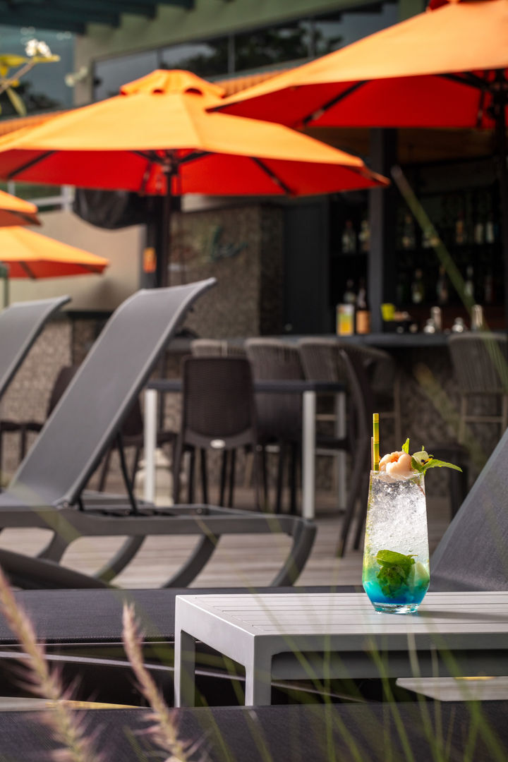 Cocktail with beachside bar