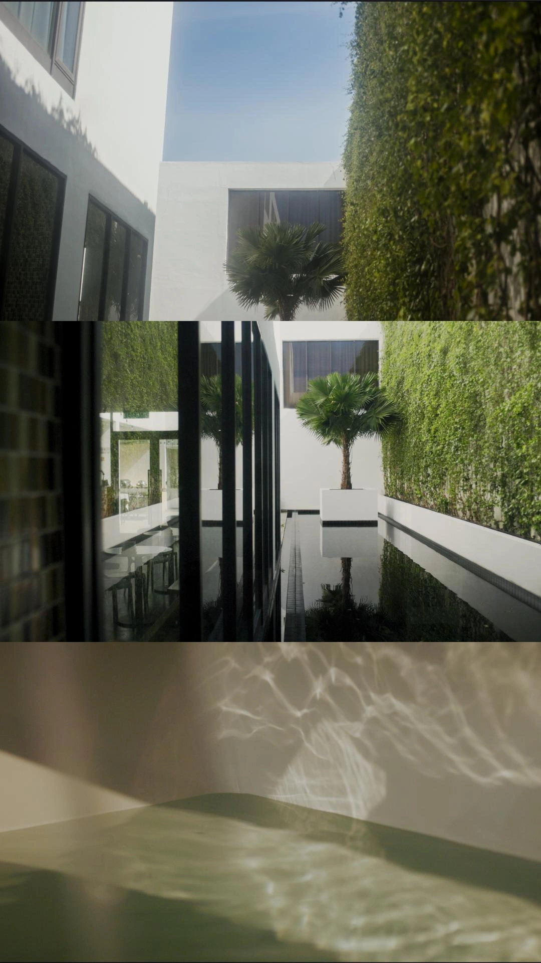 Still grab of shots from courtyard and room