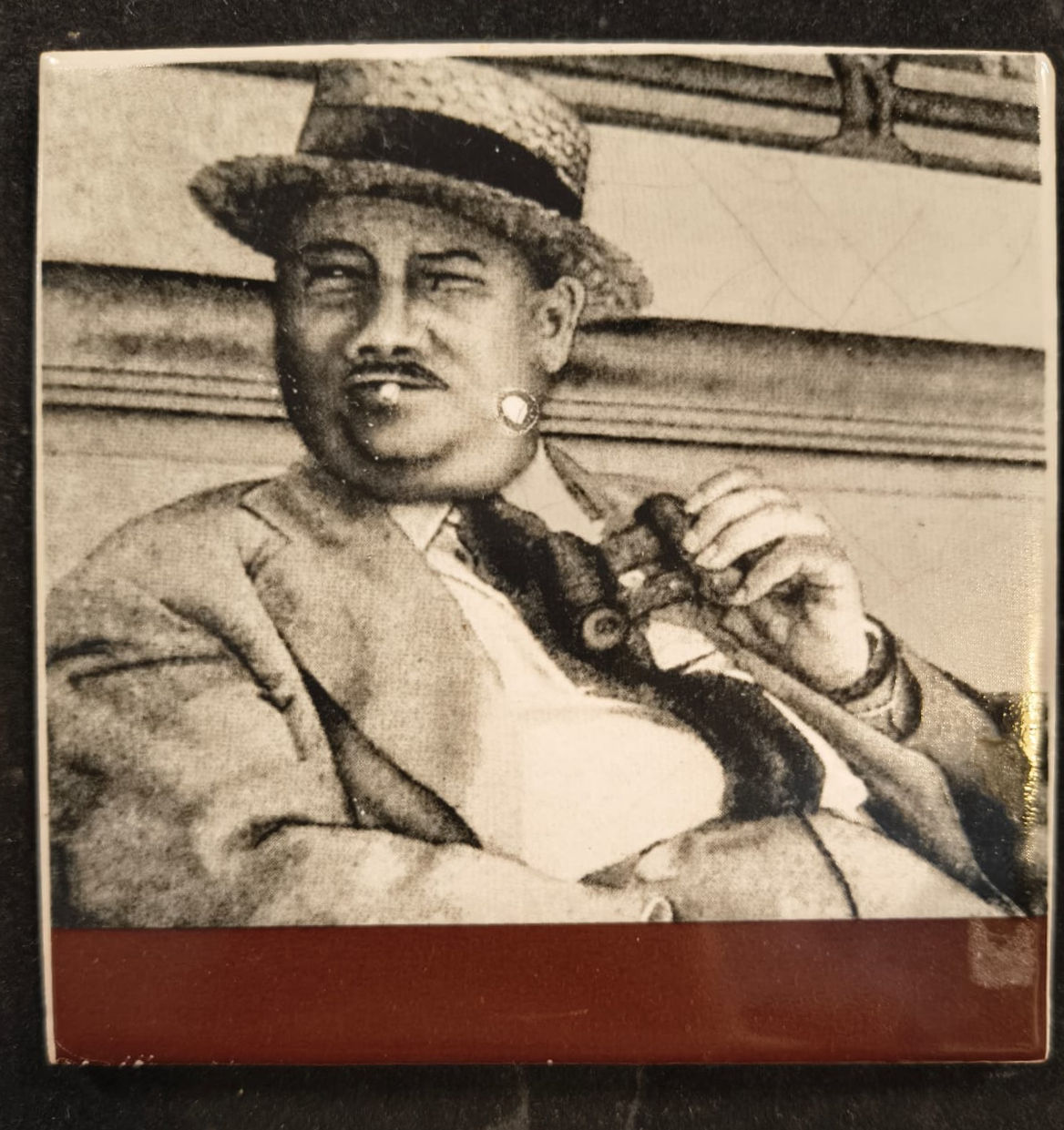 Formella Piastrella Ritratto Dixie in Bianco e Nero