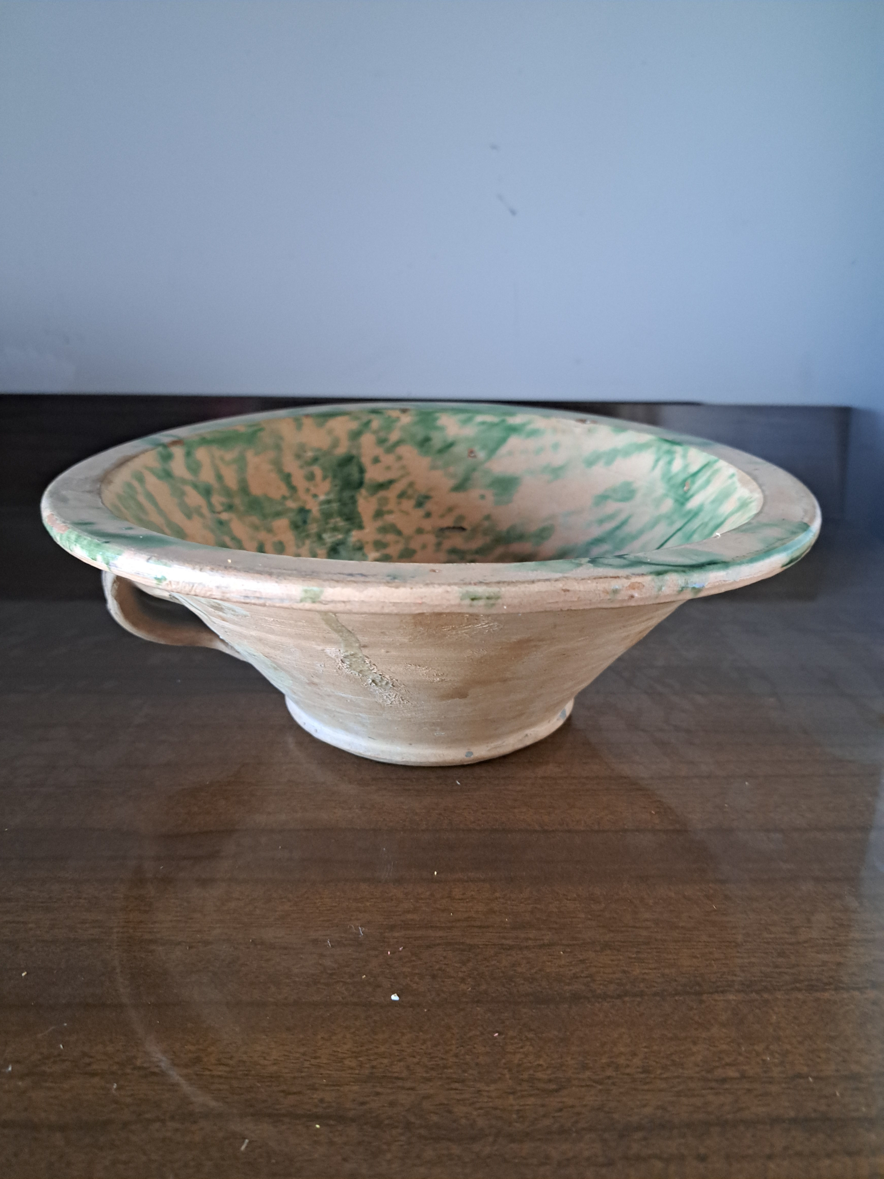 Grande Ciotola in Coccio con Interno Smaltato