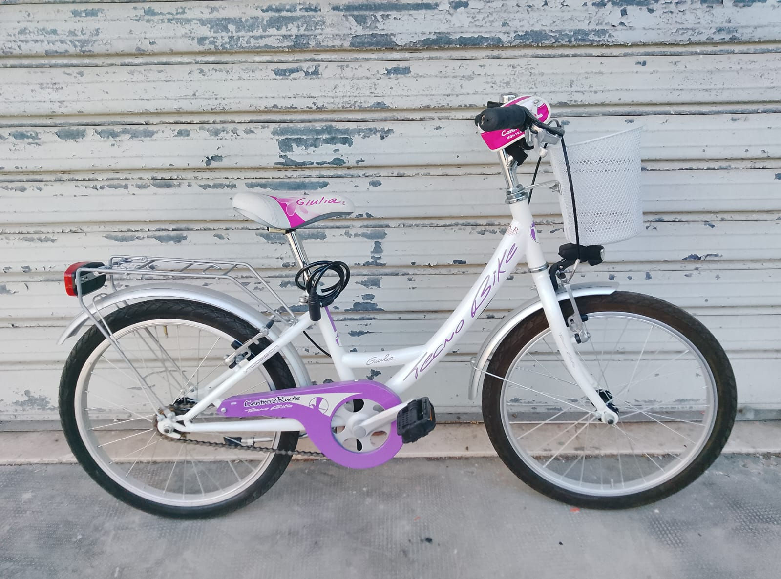 Bicicletta Bambina TEKNO BIKE Giulia Bianca e Lilla Ruota 20"
