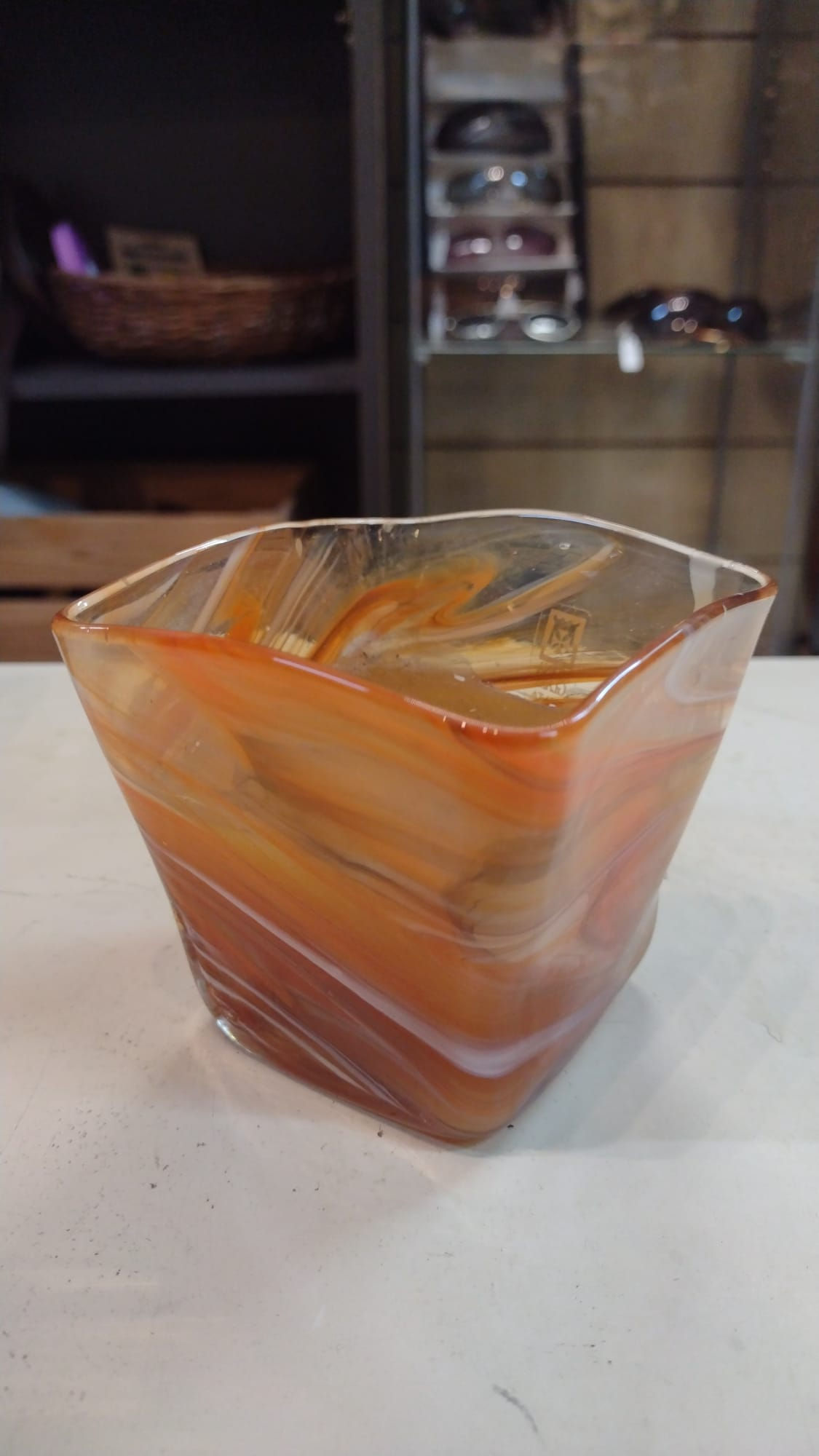 Candela con Bicchiere in Vetro di Murano