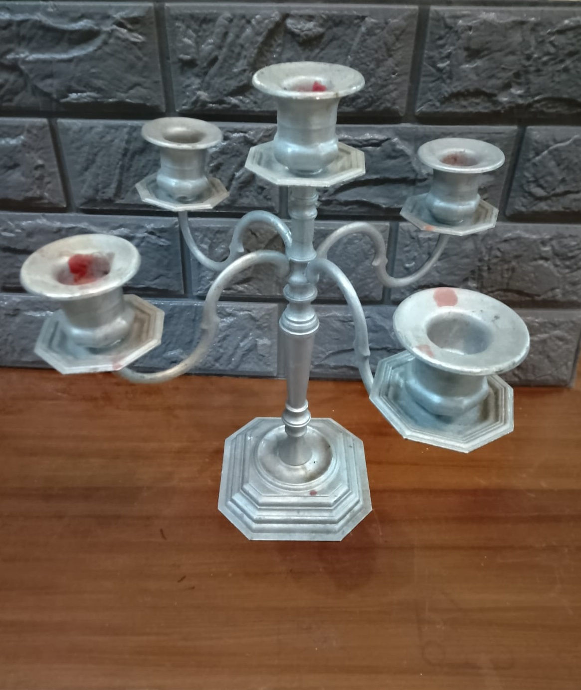 Candelabro Argentato a 5 Fiamme