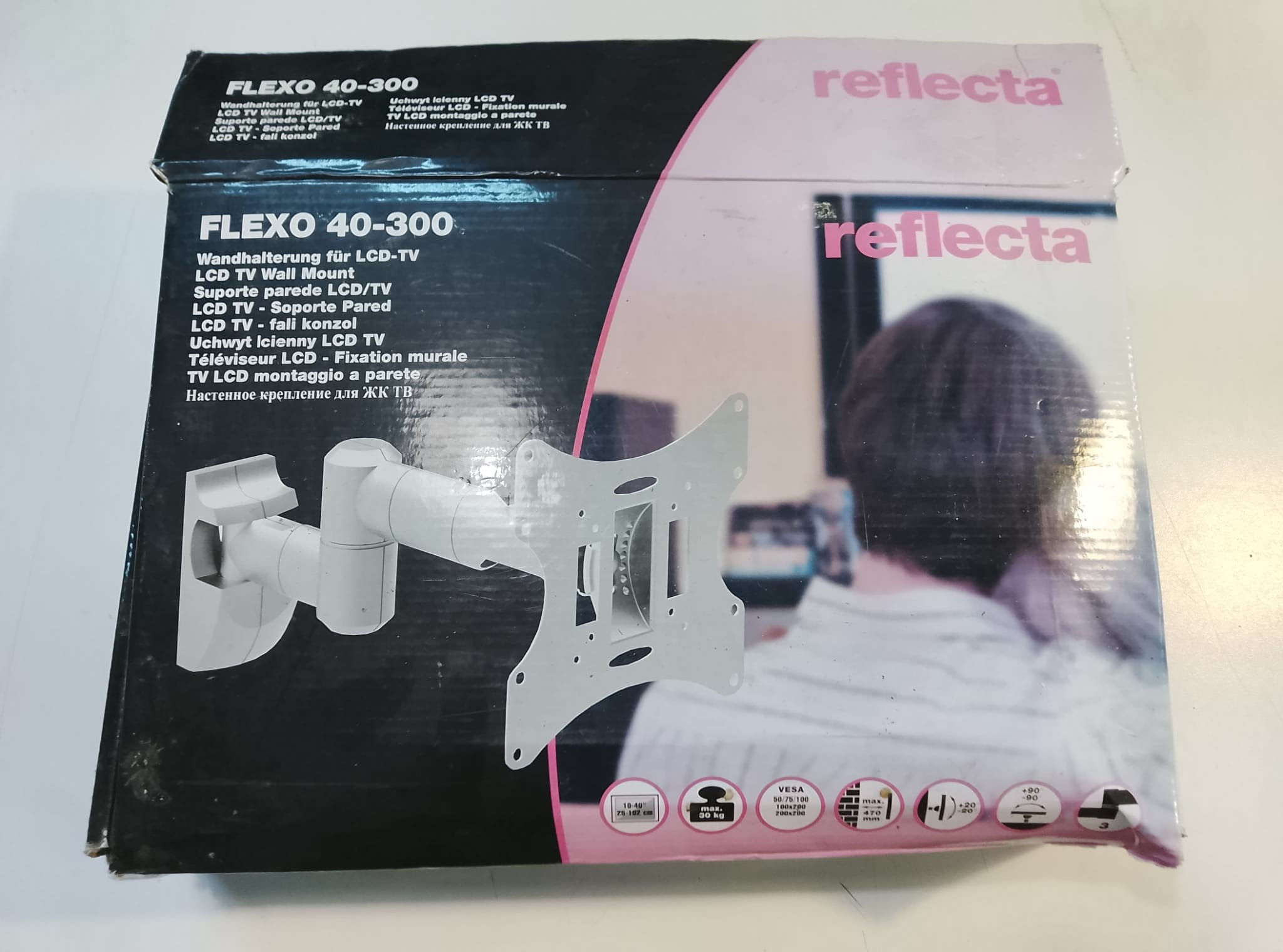 Braccio Staffa da Parete Porta TV Orientabile max 40" REFLECTA