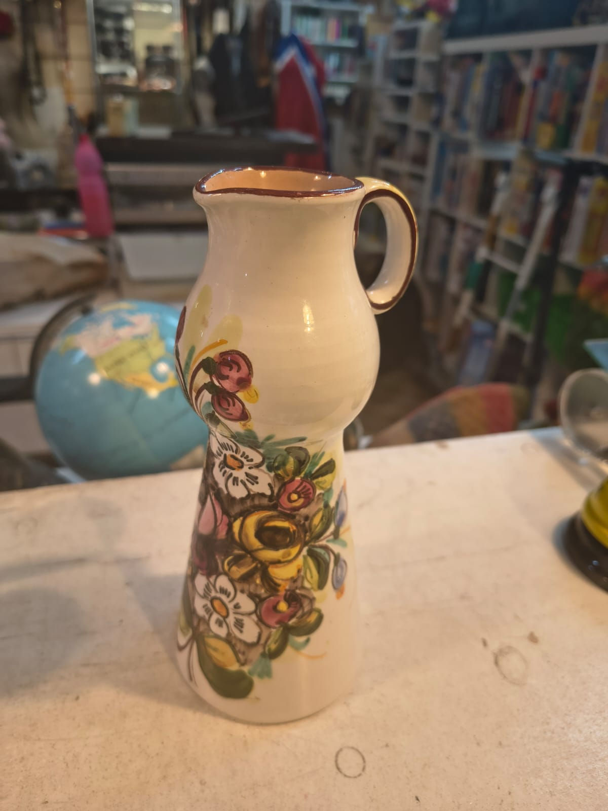 Caraffetta Decorativa in Ceramica di Castelli con Fioracci