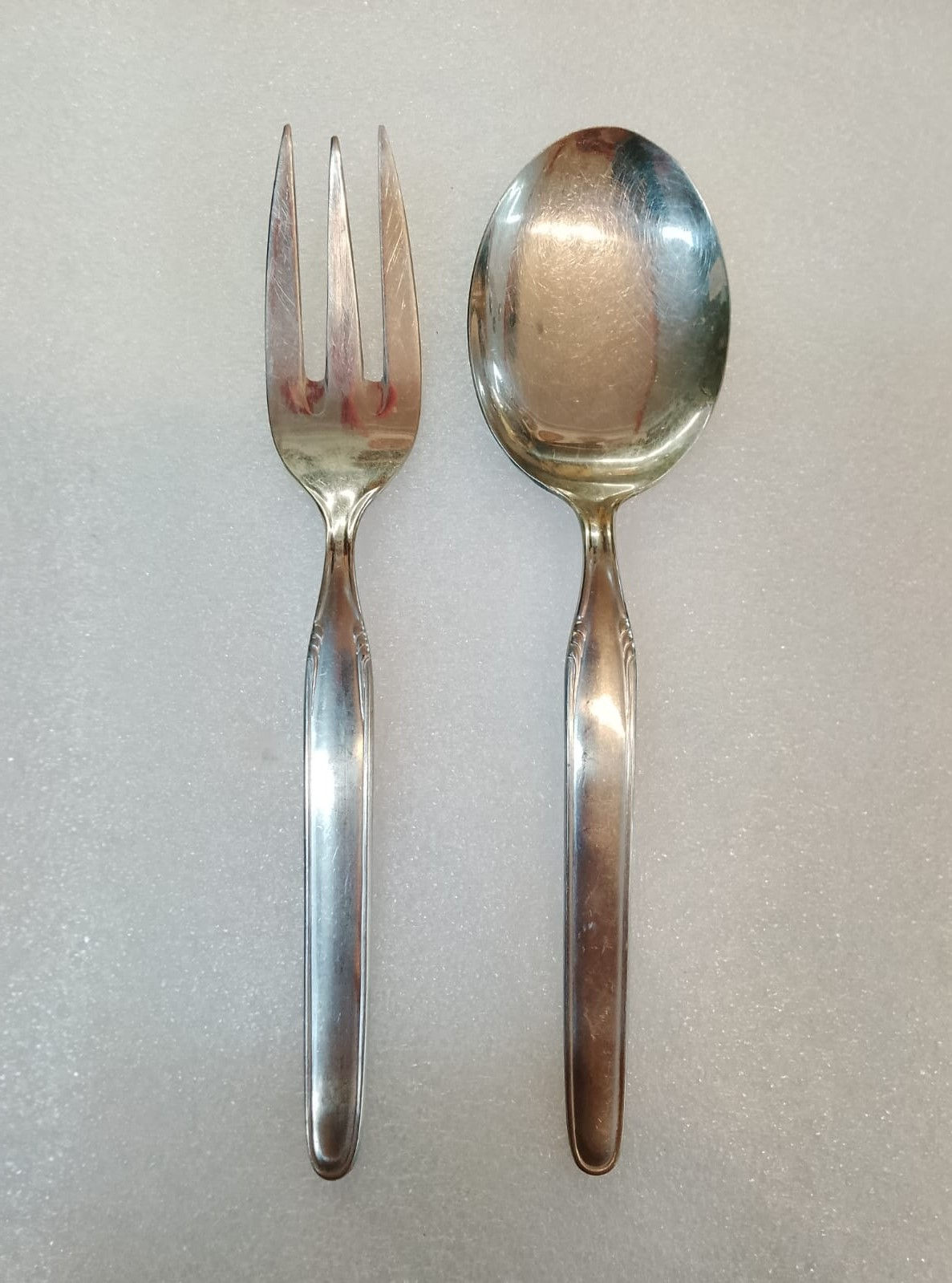 Coppia di Posate da Insalata in Acciaio