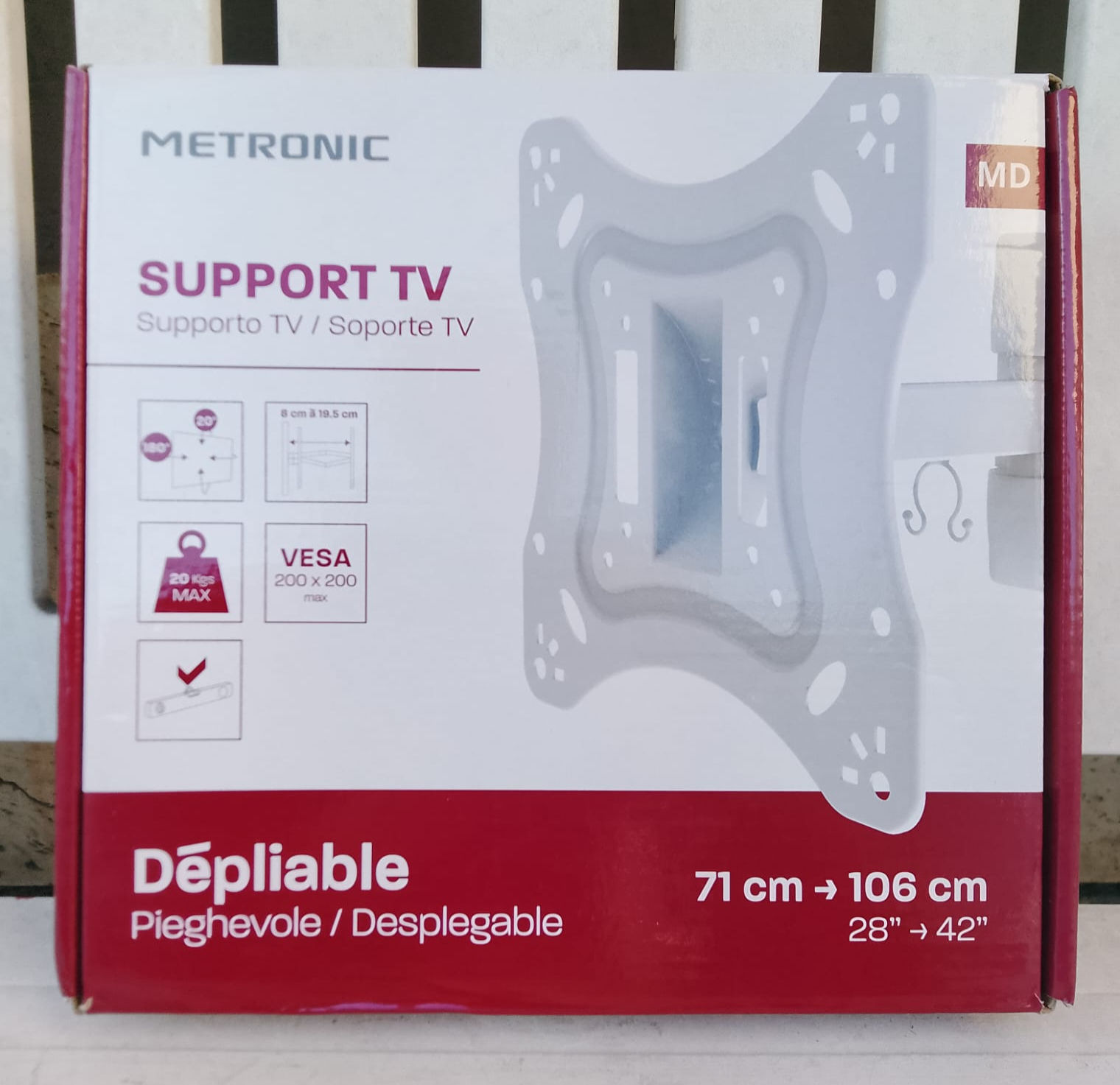Supporto Universale TV Staffa da Muro per Televisore da 28" a 42"
