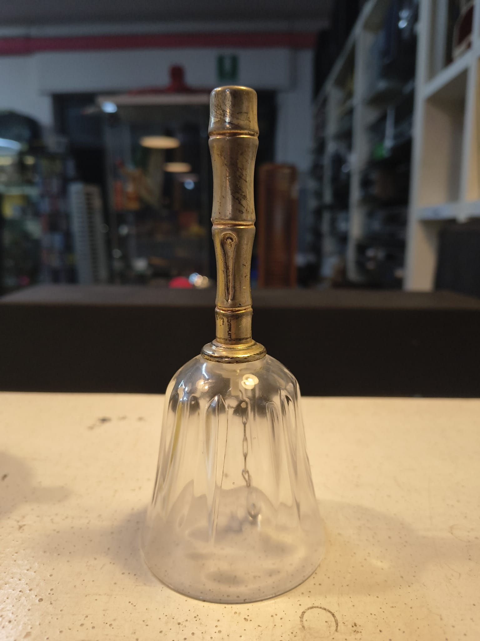 Campanella in Cristallo con Manico in Metallo