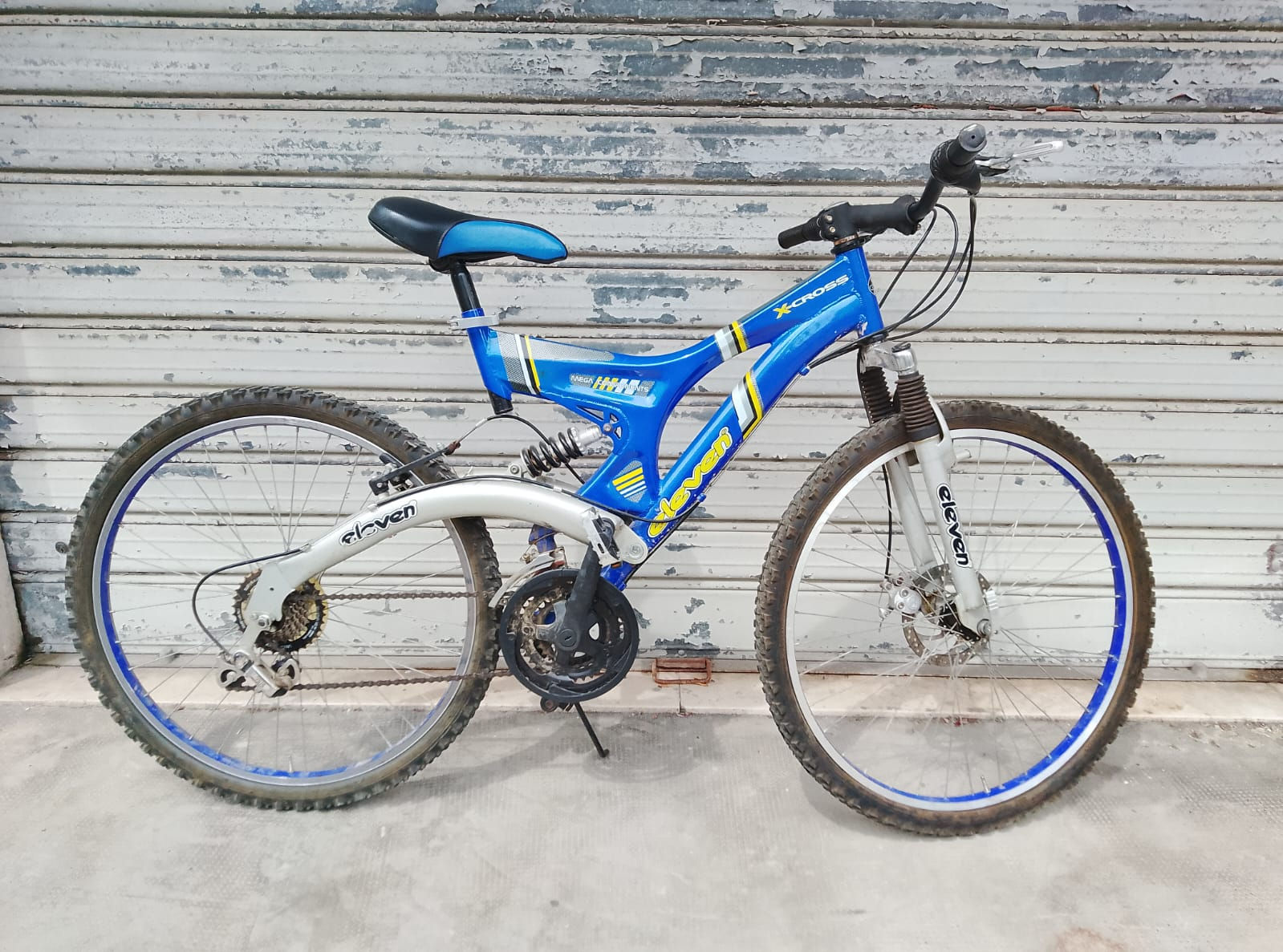 Bicicletta Mountain Bike MTB Blu  Biammortizzata SEVEN Ruota 26"