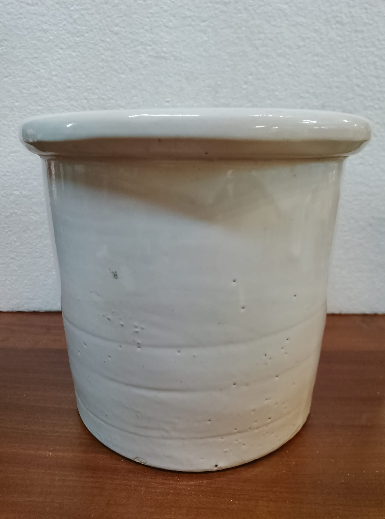 Vaso Orcio in Terracotta Smaltata Bianca