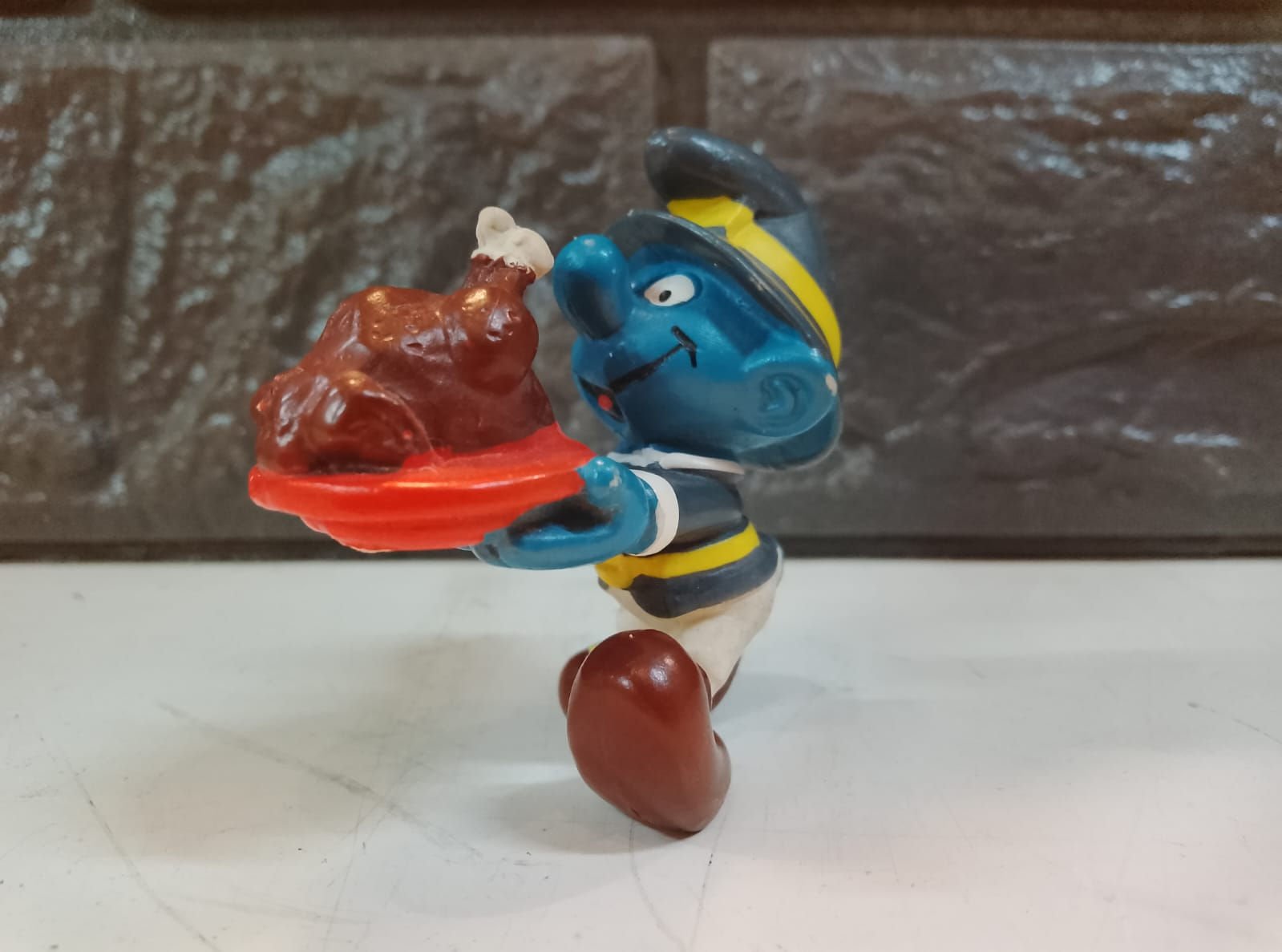 Figure PUFFO con tacchino ringraziamento Peyo Vintage anni '80 - '90