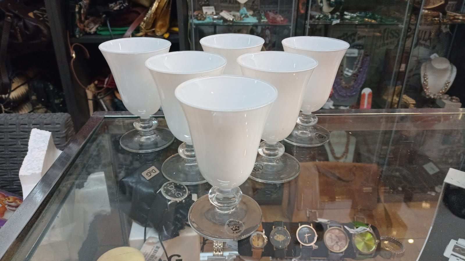 Servizio per 6 Persone Bicchieri in Vetro Bianco