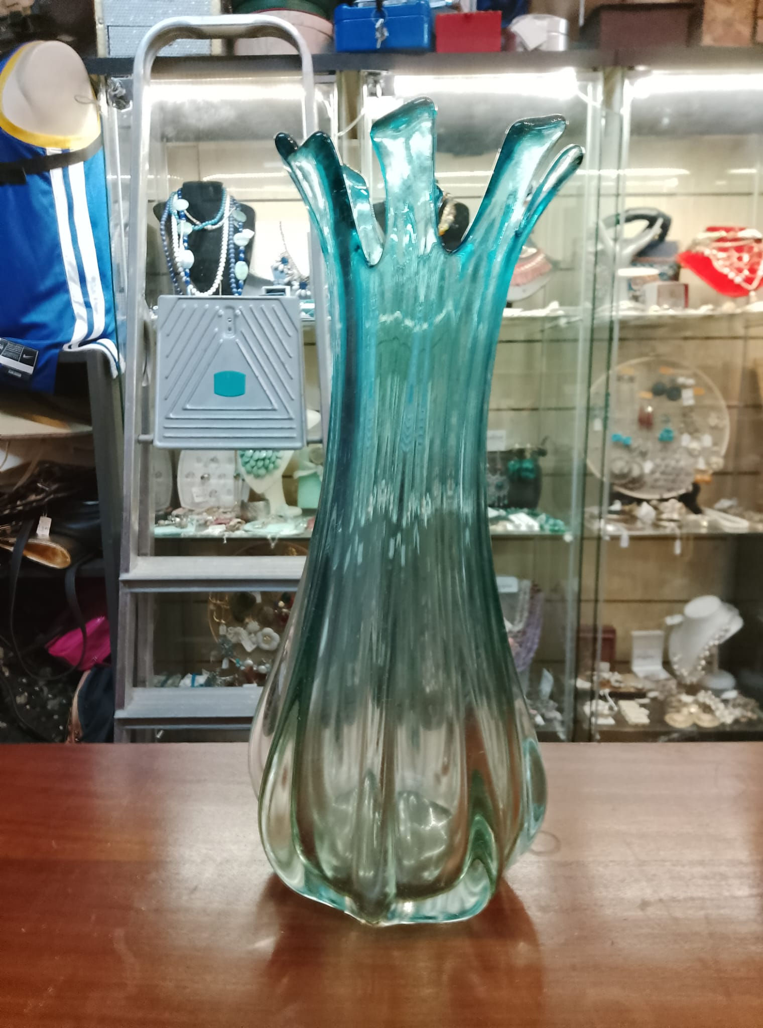 Grande Vaso in Vetro di Murano Celeste