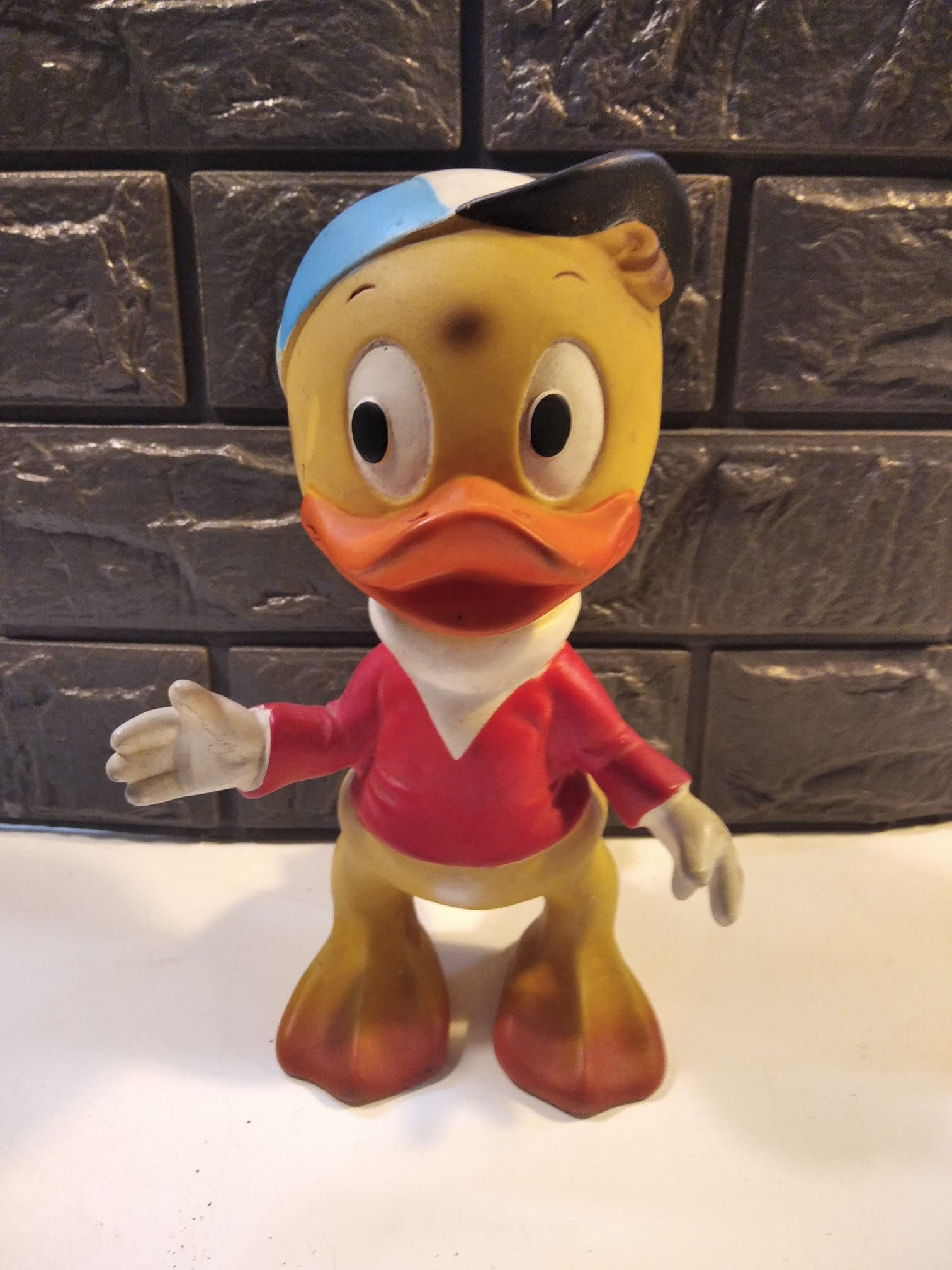 Pupazzo Vintage Papero Roso  QUI QUO QUA Disney LEDRA