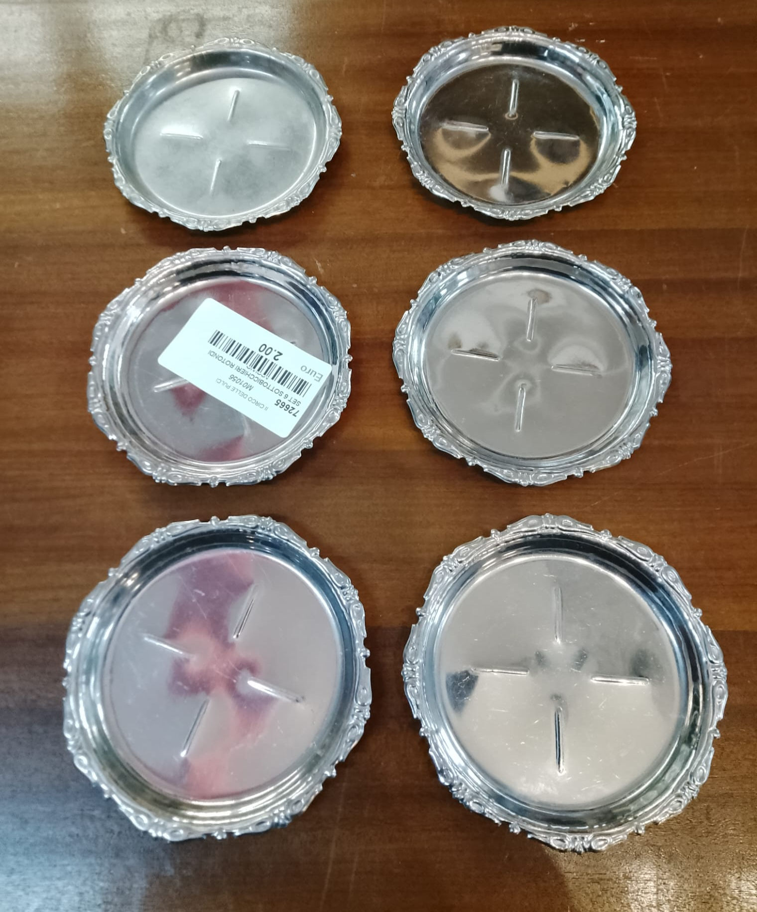 Set 6 Sottobicchieri in Acciaio