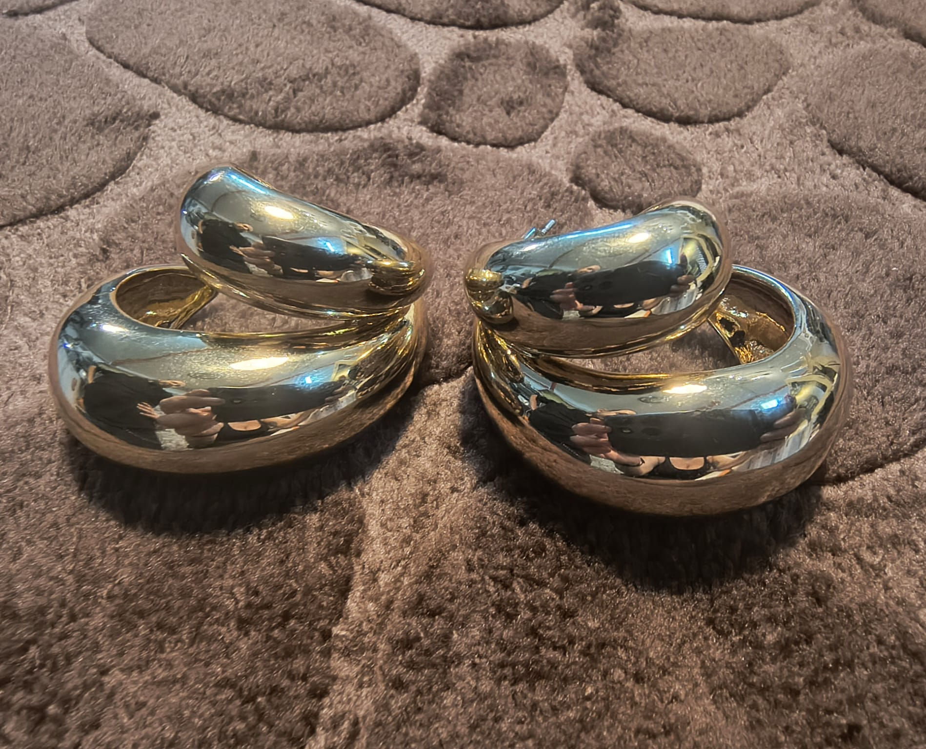 Orecchini Doppio Cerchio Dorato