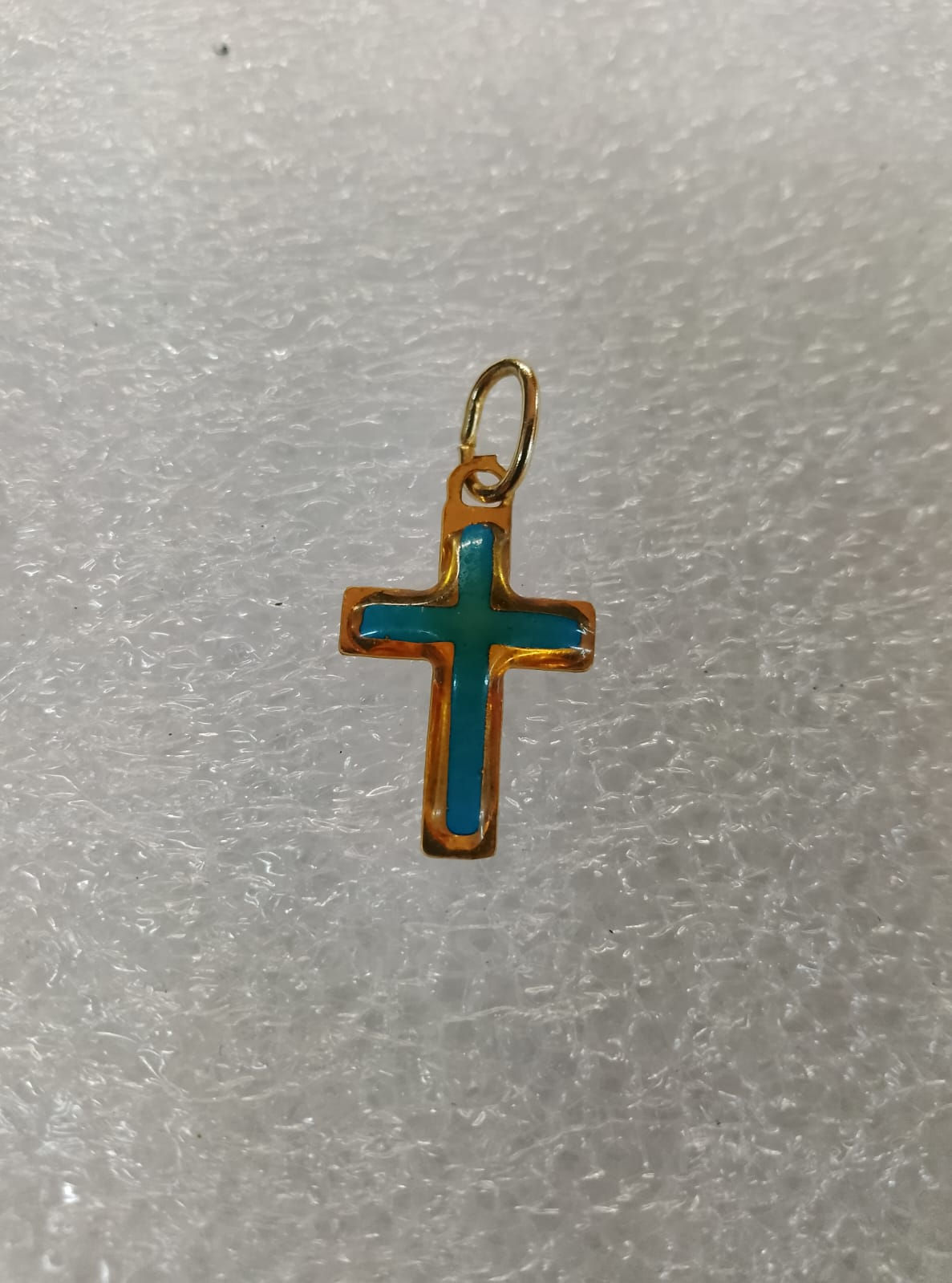 Ciondolo Crocetta Dorata e Blu