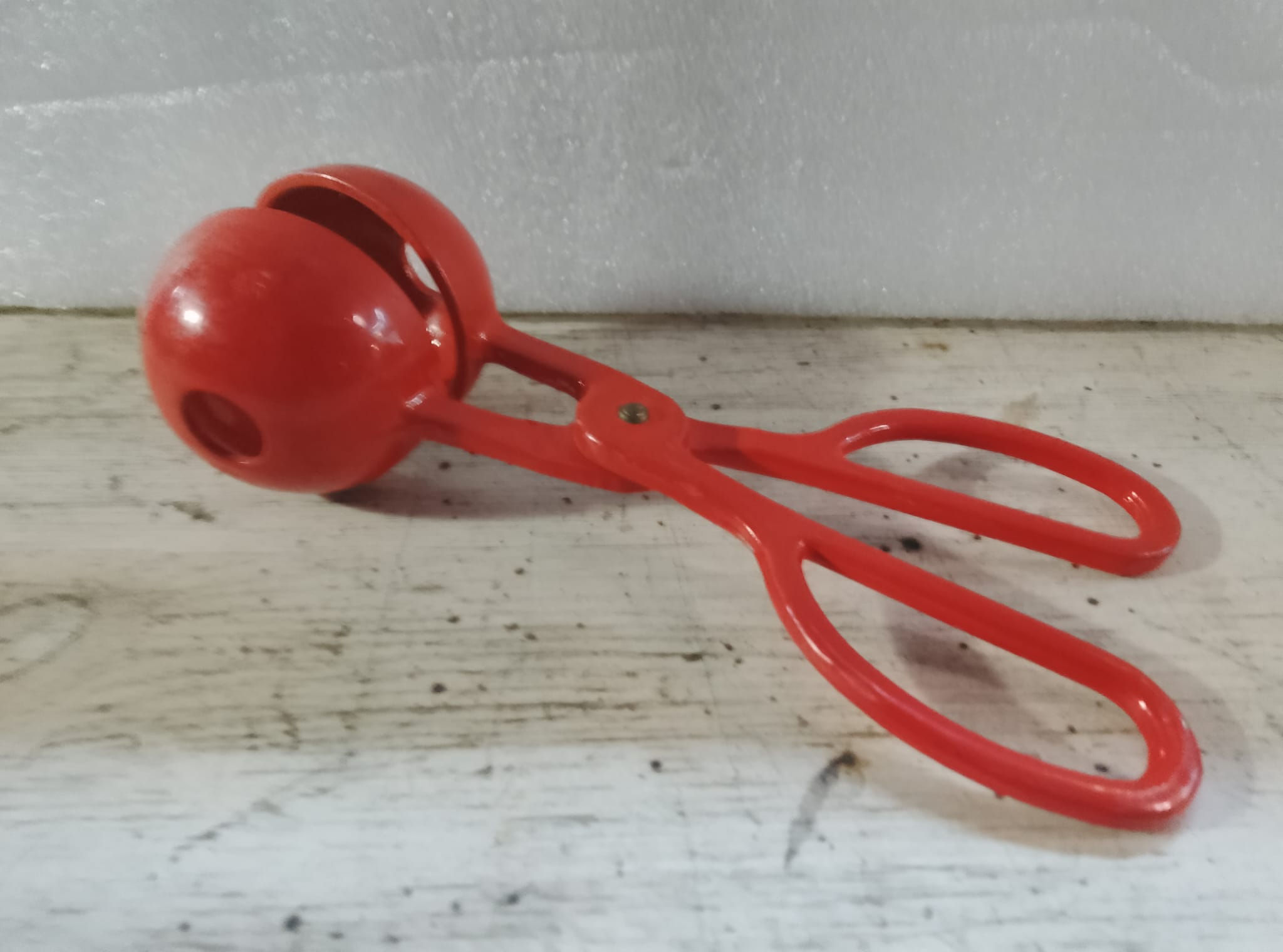 Pinza a Forbice per polpette Vintage Smaltata Rossa