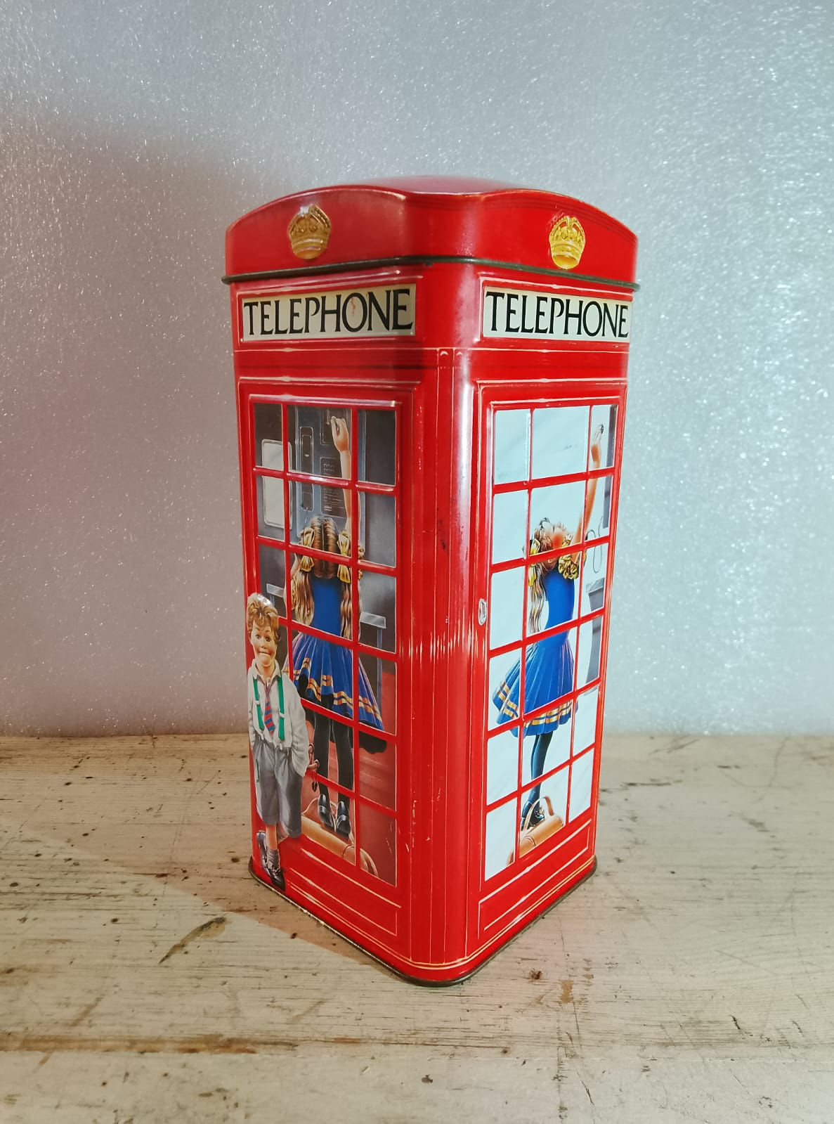 Salvadanaio Scatola in Latta a Forma di Cabina Telefonica Inglese